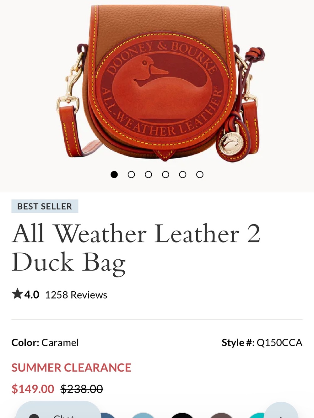 Dooney & Bourke Chestnut Brown Leather Saddle Crossbody - Picture 6 of 6
